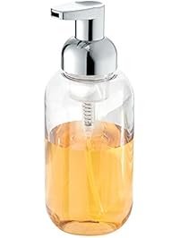 InterDesign Duo Foaming Soap Dispenser Pump, for Kitchen or Bathroom Countertops - Clear/Chrome