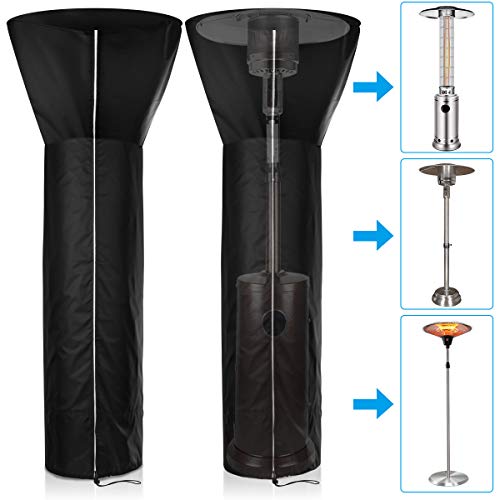 AOZRYNL Patio Heater Covers Waterproof with Zipper, Standup Outdoor Round Heater Covers Oxford Fabric Windproof Snowproof Protection Cover Compatible with Propane Heater (87\