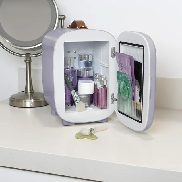 PERSONAL CHILLER 4L Mini Skincare Fridge with Handle, Cooler Mini Fridge, Portable Fridge for Makeup, Skincare, Snacks, Bedroom Vanity, Lavender - Image 7