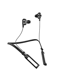 Auriculares Bluetooth, mejor diadema para el cuello con micrófono, auriculares inalámbricos con graves y estéreo HD para correr, auriculares dinámicos para dispositivos iPhone y Android. Negro 01