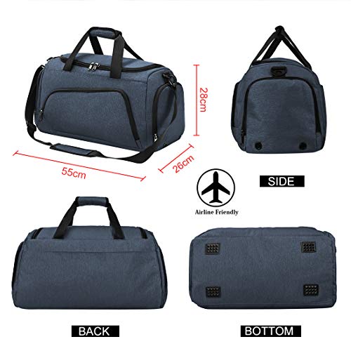 NUBILY-Sporttasche-Herren-Reisetasche-Weekender-mit-Schuhfach-Grosse-Damen-Wasserdicht-Fitnesstasche-Gym-Sport-Trainingstasche-Tasche-Shopping-Urlaub-fuer-Maenner-und-Frauen-40L