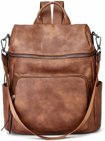 Amazon.com: S-ZONE Leather Backpack Purses for Women  display picture 1