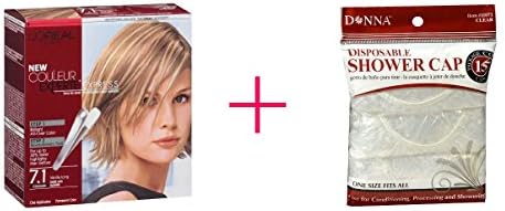 L'Oreal Paris Couleur Experte Express Easy 2-in-1 Color + Highlights (2pc AND Donna Shower Cap Clear - BUNDLE)