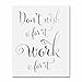 Don't Wish for It, Work for It Silver Foil Decor Wall Art Print Work Inspirational Motivational Quote Metallic Poster 5 inches x 7 inches E40