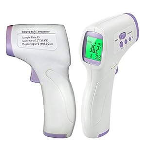 Lrady No-Touch Digital Infrared Forehead Body Thermometer for Adult Bady Kids, Fever Ear Food Meat Thermometer Gun, Instant Read, LCD Display