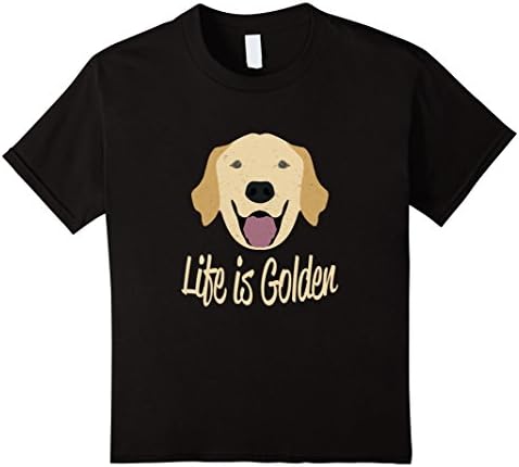 unisex-child Life is Golden Retriever Dog T-Shirt 8 Black