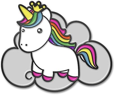Christmas Princess Rainbow Unicorn Lapel Pin with 2 Post Backing for Added Security Hand Painted 1.5' Enamel