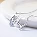 Tanyoyo Zircon Water Drop Wine Glass Pendant Necklace, 14k White Gold Plated
