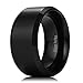 King Will BASIC 10mm Black Titanium Wedding Ring Brushed Center Engagement Band Comfort Fit