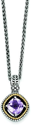 Sterling Silver W/14k Pink Quartz Necklace