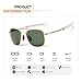 WPF Retro Polarized Sunglasses Aviator Sun Glasses for Men (As Picture, Gold Frame Deep Green Lens)