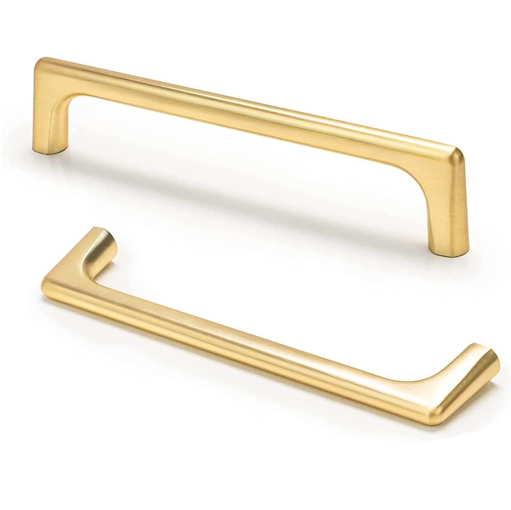 ANSIEDIO 2 Pieces Kitchen Cabinet Handles Hole Distance 320mm Brushed Brass Cupboard Handles Drawer Handles Zinc Alloy Wardrobe Handles