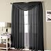 Royal Hotel Abri Black Rod Pocket Crushed Sheer Curtain Panel,50x84 inches primary