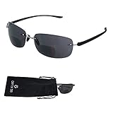 Rimless Bifocal Reading Sunglasses - Lightweight 