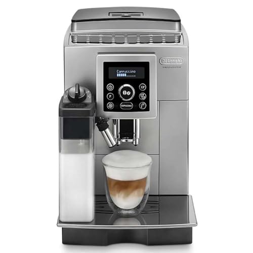 DeLonghi ECAM 23.460.SB Automatic Supe Coffee Maker 15 Bar Pressure Cappuccino System Removable Water Tank 1.8 L LCD Panel Cleaning Silver/Black