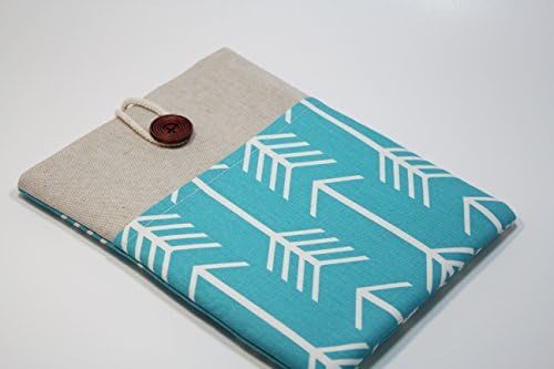 9.7 inch iPad Pro Cover Case with Pocket Chevron iPad Air 2 Sleeve in Teal Arrows Print