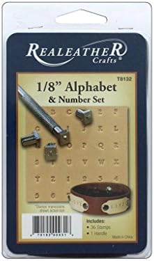 Silver Creek Leather Realeather 1/8" Alphabet and Number Stamp Set, Chrome Plated