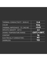 TF8 - Pasta térmica de compuestos (13,8 W mK, base de carbono, pasta de disipador de calor, CPU para todos los refrigeradores, material de interfaz, 2 gramos con herramienta)