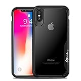 iPhone X Case,TPU Bumper +PC Clear Hard Back Cover Protective Shock-Absorption & Skid-proof Anti-Scratch Hybrid Case Cover for Apple iPhone X Case/ iPhone 10 Black