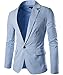 Cottory Men's Fashion Slim Fit Notched Lapel Center-Vent Back One-Button Blazer