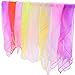 Livder 16 Pieces Dance Scarves, Square Juggling Silk Magic Performance Props Accessories Hair Neck Bag Waist Wrist Band Scarf, 24 by 24 Inches Gradient Colors