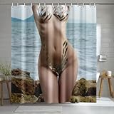 AopGlyvyr Bikini Girl Small Stall Shower Curtain