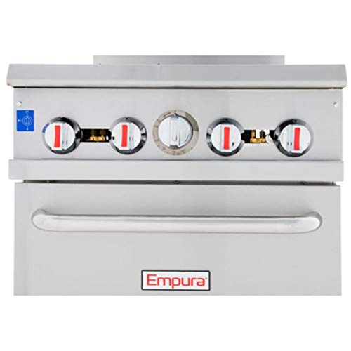 Empura 24" Heavy Duty Stainless Steel Commercial Gas Range With Oven, 4 Burners, 174,000 BTU
