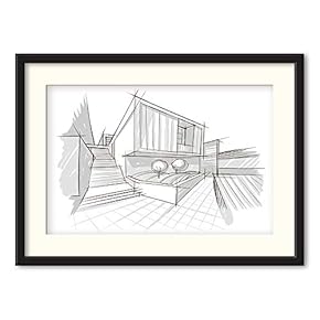 Black Paper Framed Canvas Wall Art for Living Room, Bedroom Black and White Structure Canvas Prints for Home Decoration Ready to Hanging - 23x31 inches