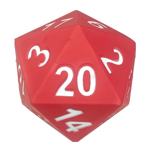 KESS: Giant D20 Foam Dice - Red - 5" Oversized, 20-Sided Tabletop RPG Accessory…
