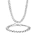 Potok S925 Sterling Silver Cat Moon Necklace Cat and Moon Pendant Necklace,18'' (Chains)