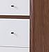 Baxton Furniture Studios Harlow Mid-Century Wood 3 Drawer Chest, Medium, White and Walnut