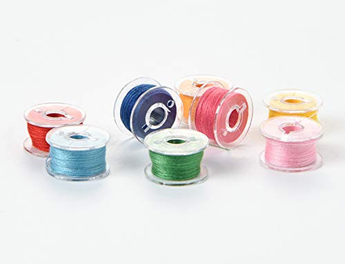 image for Tosnail 125 Pieces Clear Plastic Sewing Machine Bobbins with 5 Storage