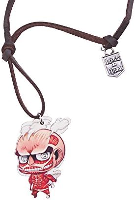 Attack on Titan COLOSSAL Wooden Chibi and Dual Wing Pendant Necklace
