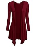 Doublju Womens Long Sleeve Essential Long Cascading Cardigan