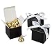 AWELL Black Gift Candy Box Bulk 2x2x2 inches with White Ribbon Party Favor Box,Pack of 50