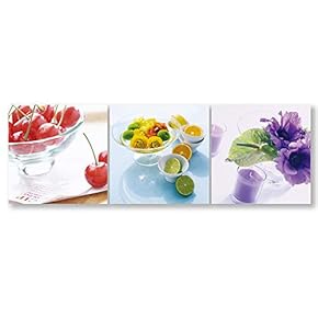 Wall26-3 Panel Canvas Wall Art- Summer Fruits -Giclee Painting Wall Bedroom Living Room Home Decoration - 12"x12"x3 Panels