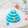 Vealind-Pet-Interactive-Fun-Roller-Exerciser-3-Level-Cat-Teaser-Ball-Toy-with-3-Colorful-BallsBlue Vealind Pet Interactive Fun Roller Exerciser 3 Level Cat Teaser Ball Toy with 3 Colorful Balls(Blue)