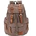 Canvas Backpack Rucksack BESTOPE Backpack Rucksack Unisex Canvas Backpack Vintage Casual School Hiking Travel Backpack with Leather Strap (Amy Green)