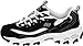 Skechers Sport Women's D'Lites Lace-Up Sneaker, Black/White, 6.5 M US