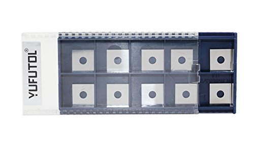 YUFUTOL 12mm Square Straight Carbide Cutter Inserts 4 Edges(12mm lengthX12mm widthX1.5mm) Straight-Hole,Pack of 10, Designed for Spiral/Helical Planer Cutter Head