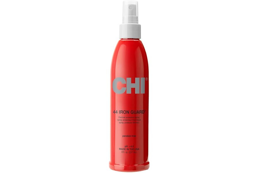 CHI 44 Iron Guard Thermal Protection Spray, Nourishing Formula Helps Resist Heat Damage to Hair & Tame Frizz, Clear, 8 Oz