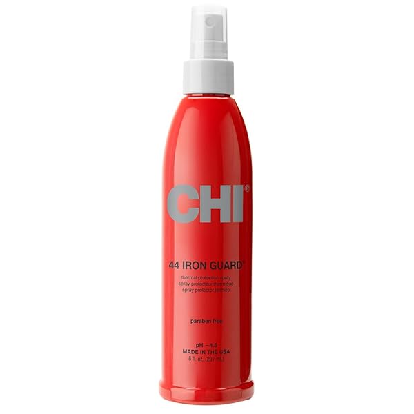 CHI 44 IRON GUARD THERMAL PROTECTION SPRAY, NOURISHING FORMULA HELPS RESIST HEAT DAMAGE TO HAIR & TAME FRIZZ, CLEAR, 8 OZ