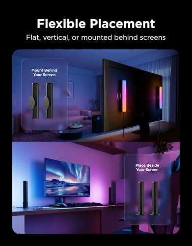 Govee Smart LED Light Bars, RGBICWW TV Backlight for Ambiance, Gaming, PC | Play Light Bar with 64 Scene Modes, Music Sync, 3 Installation, Compatible with Alexa, Matter, Google Assistant, Black