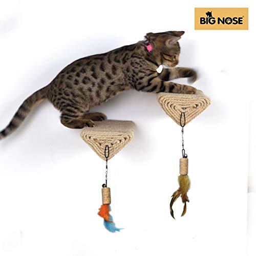 BIG NOSE Wall Mount Cat Floating Steps Shelves Scratching Post with