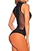 Shawhuwa Womens Sexy Embroidered Choker Bodysuit Clubwear Tops (Small, Black 13)