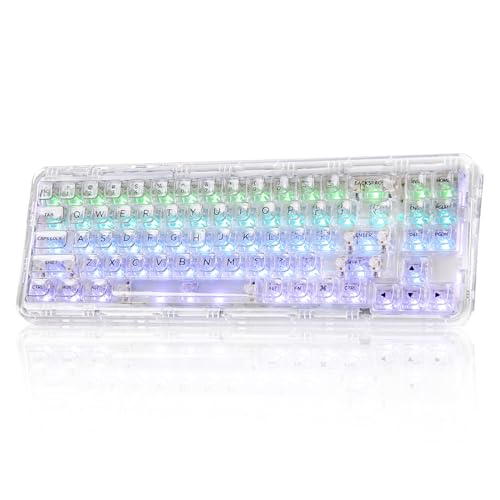 YUNZII X71 68% Kabellose Mechanische Tastatur(Crystal Ice Switch,Weiß)