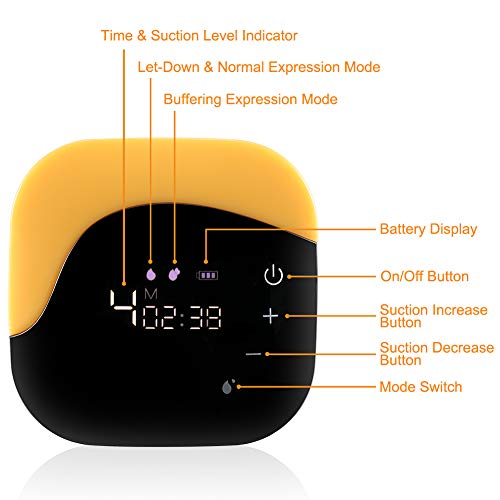 Electric Breast Pump with LCD Screen, Portable Hands-Free for Mom's Comfort Double Breastpump, 2-Phase Modes & 9 Suction Level, Rechargeable Battery, FDA Approved BPA Free