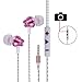 Earbuds Earphones with Selfie, Welmor In-Ear Stereo Bass Headphones Noise Isolating Headsets with Built-in Remote Shutter /Microphone/ Volume Control +Carrying Case+Extra Earbuds(S/M/L) (Pink)