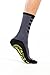 StopSocks - Hospital Socks Plus Yoga, Traction, Gym, Tread, Non Skid, Anti Slip Socks - Megaformer Plus The Perfect Running Sock Grey / Yellow - Crew - 3 Pack Large
