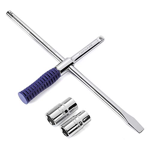 WORKPRO 15'' Universal Lug Wrench Set, 4way Cross Wrench, 1/2'' Drive